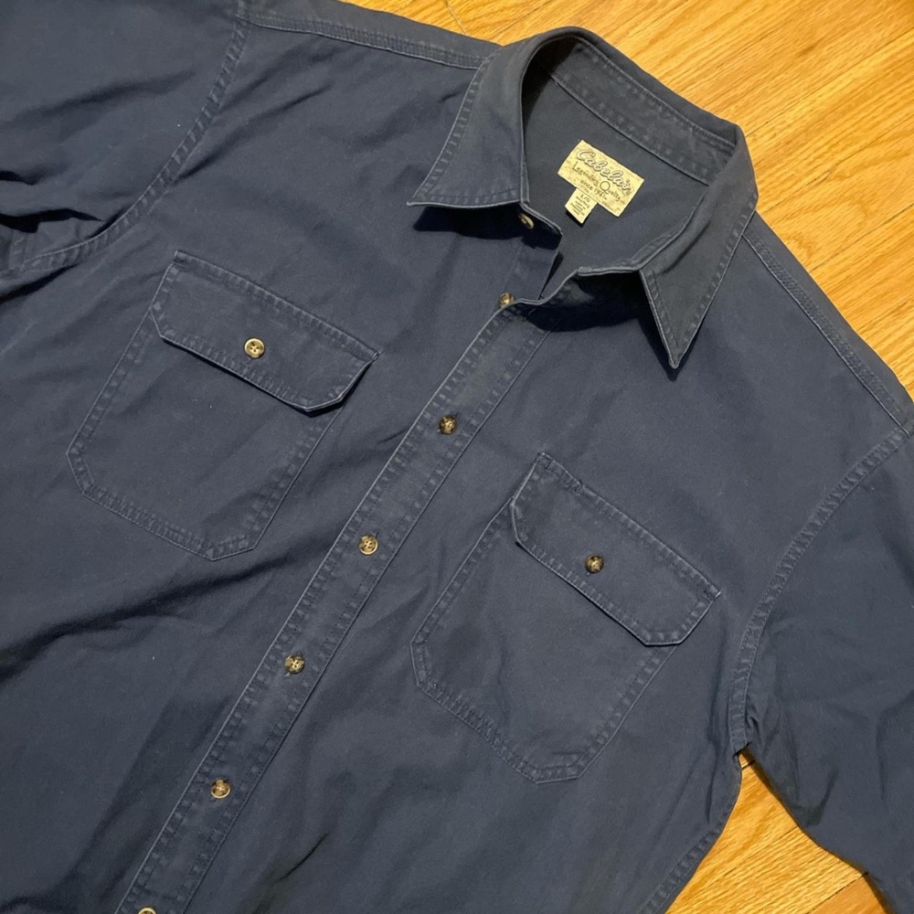 Cabela's 100% Cotton Workshirt - Short Sleeve - Blue